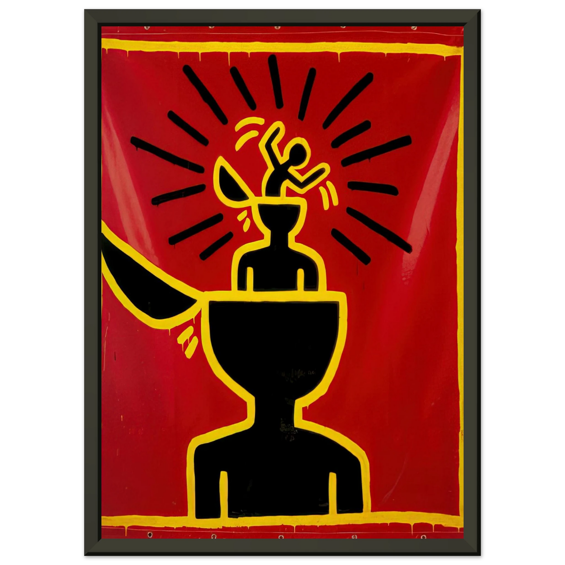 Keith Haring  UNTITLED 1982 Framed Art Print  - Aluminum Frame - 60x80 cm / 24x32 inches