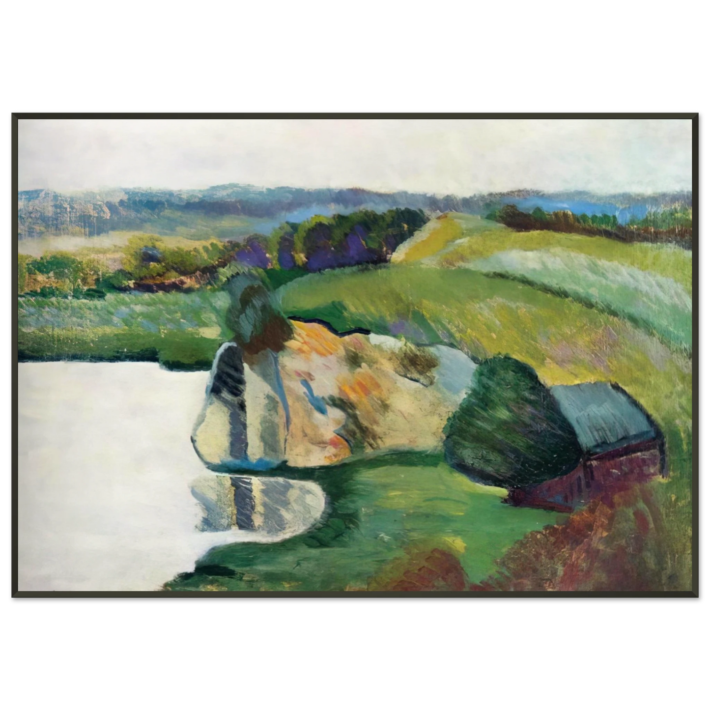 Moise Kisling  TYNIEC 1912 Framed Art Print  - Aluminum Frame - 21x29.7 cm / 8x12"