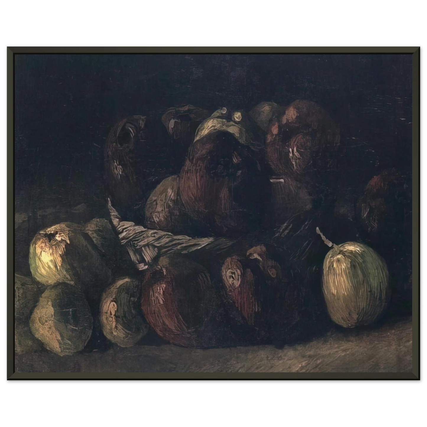 Vincent van Gogh  Still life with a basket of apples Framed Art Print  - Aluminum Frame - 60x80 cm / 24x32 inches