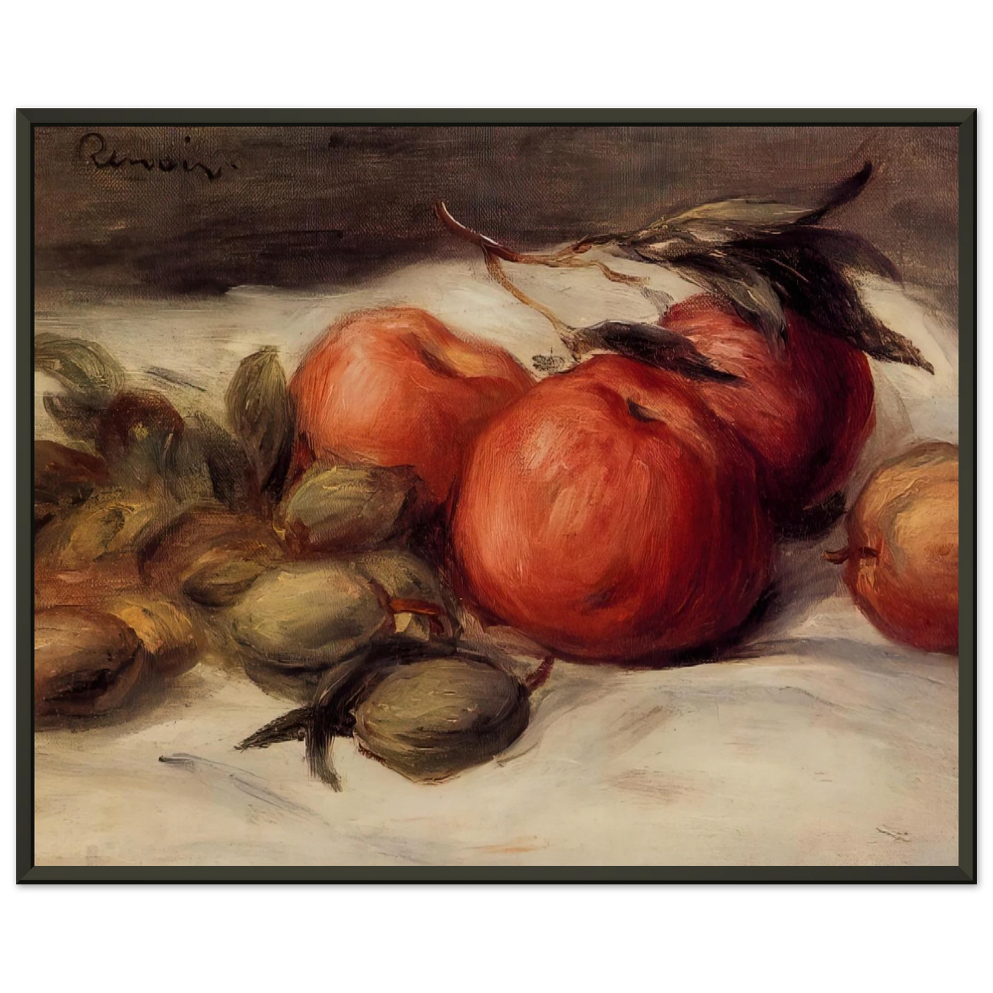 PierreAuguste Renoir  Still Life with Apples and Almonds Framed Art Print  - Aluminum Frame - 70x100 cm / 28x40 inches