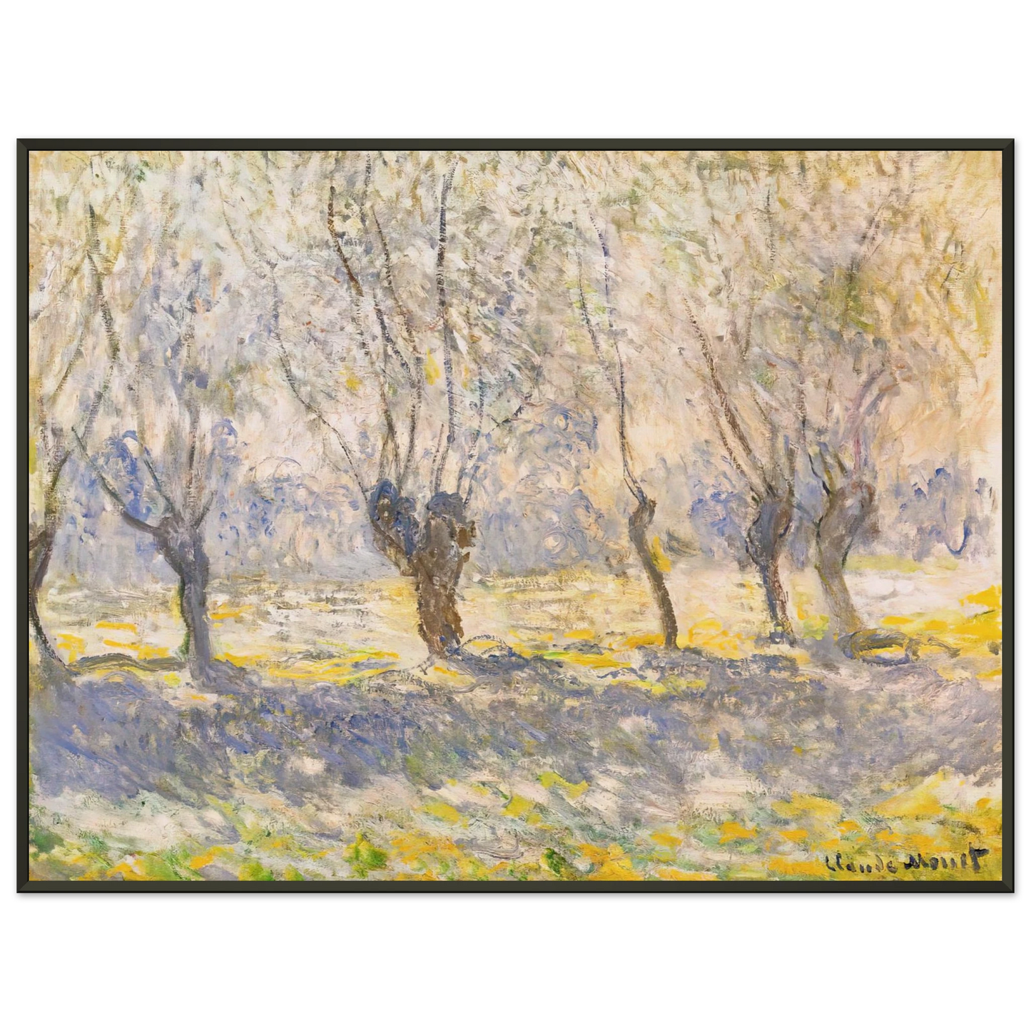 claude monet  Willows Giverny Framed Art Print  - Aluminum Frame - 40x50 cm / 16x20 inches