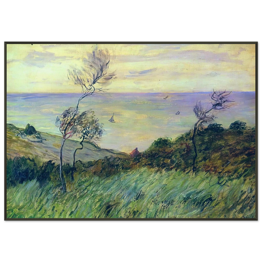 claude monet  Cliffs of Varengeville Gust of Wind Framed Art Print  - Aluminum Frame - 21x29.7 cm / 8x12"