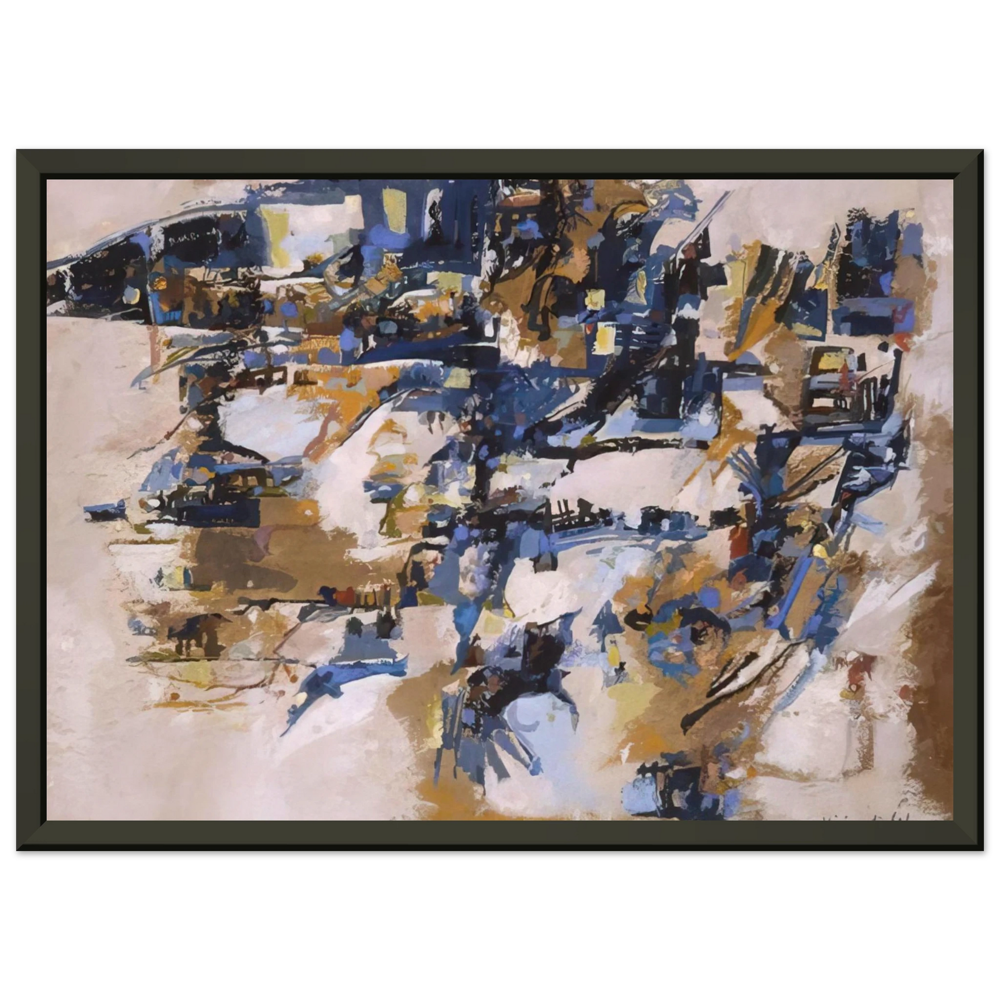Maria Helena Vieira da Silva  Untitled  1958 Framed Art Print  - Aluminum Frame - 60x80 cm / 24x32 inches