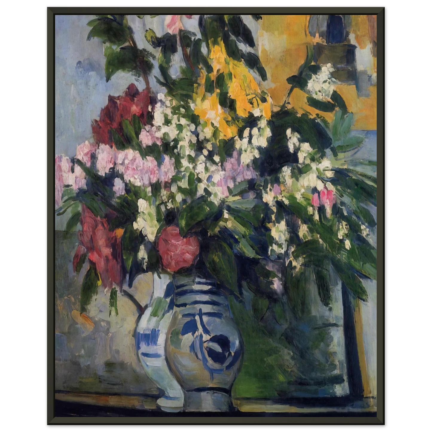 Paul Cezanne  Two Vases of Flowers Framed Art Print  - Aluminum Frame - 60x80 cm / 24x32 inches