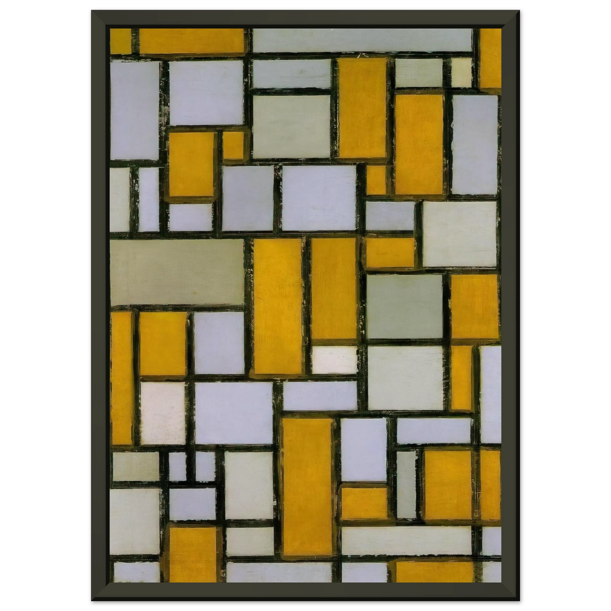 Piet Mondrian  Composition with Gray and Light Brown Framed Art Print  - Aluminum Frame - 60x80 cm / 24x32 inches