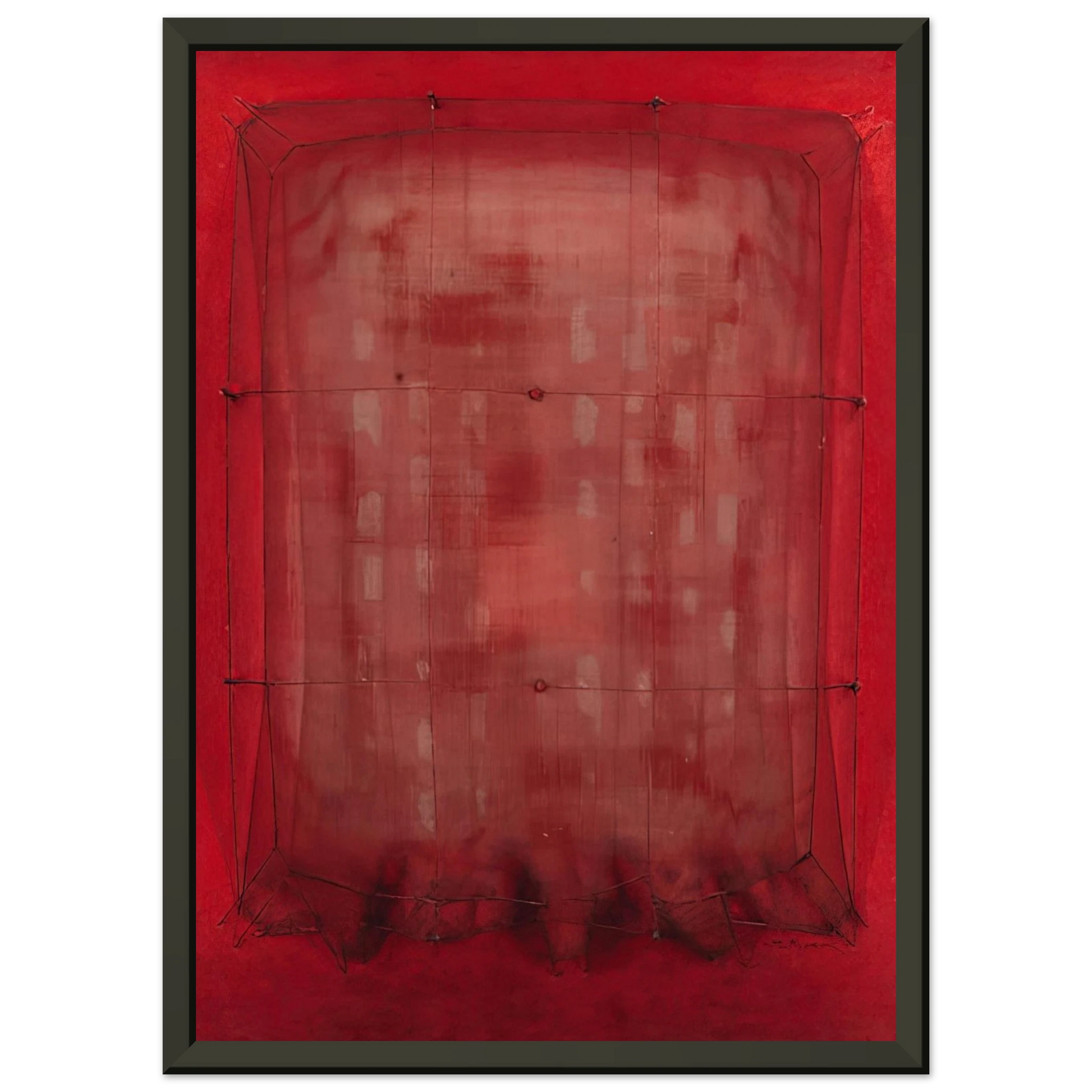 Manuel Rivera  Espejo vestido de rojo  Art Informel Framed Art Print  - Aluminum Frame - 70x100 cm / 28x40 inches