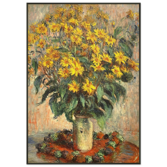 claude monet  Jerusalem Artichokes Framed Art Print  - Aluminum Frame - 21x29.7 cm / 8x12"