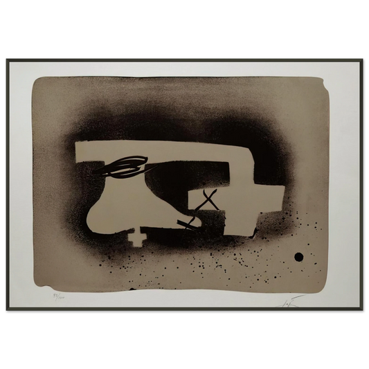 Antoni Tapies  ERINNERUNGEN I 1988 Framed Art Print  - Aluminum Frame - 21x29.7 cm / 8x12"