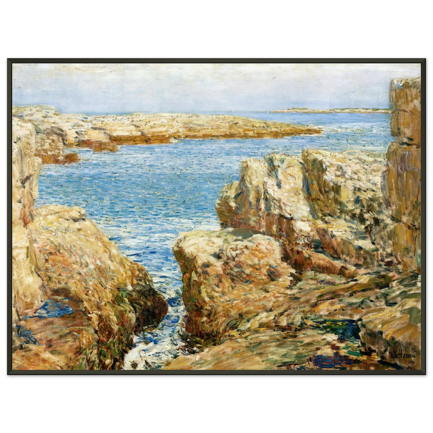 Childe Hassam  Coast Scene Isles of Shoals Framed Art Print  - Aluminum Frame - 60x80 cm / 24x32 inches