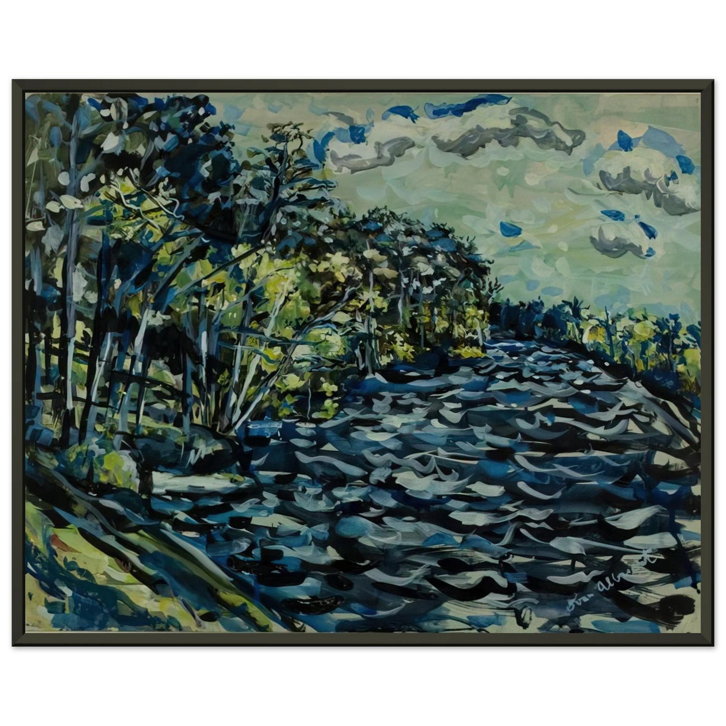 Ivan Albright  ST MARY S BLACK RIVER IS BLUE GEORGIA 1964 Framed Art Print  - Aluminum Frame - 70x100 cm / 28x40 inches