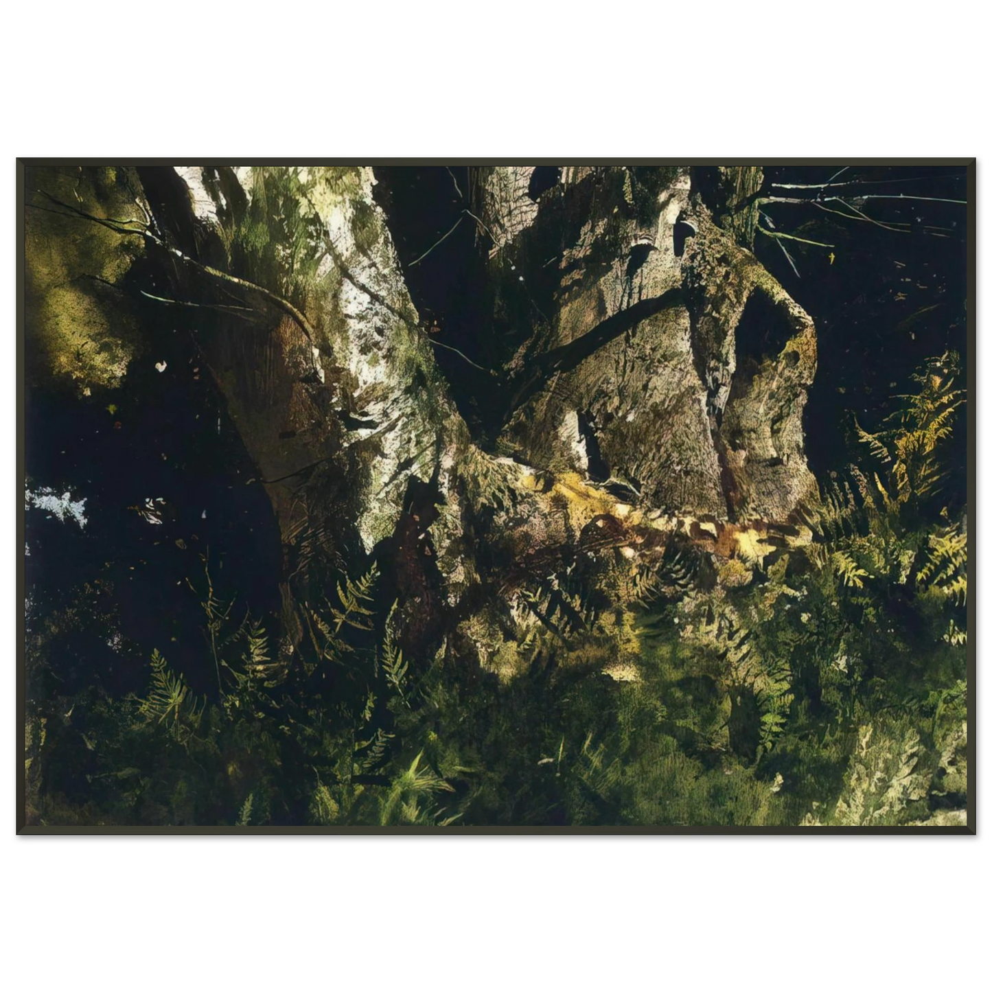 Andrew Wyeth  VIRGIN BIRCH 1982 Framed Art Print  - Aluminum Frame - 21x29.7 cm / 8x12"