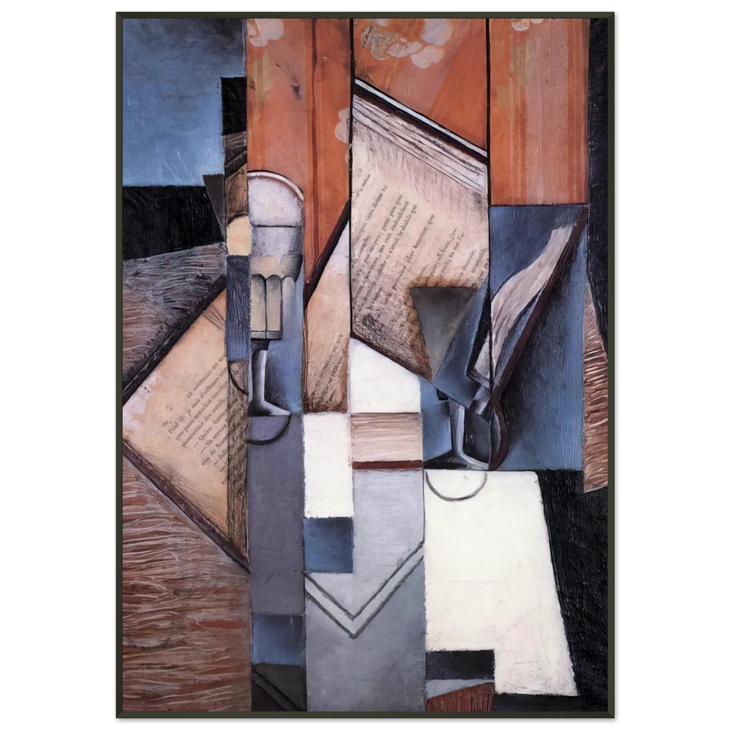 Juan Gris  THE BOOK 1913 Framed Art Print  - Aluminum Frame - 21x29.7 cm / 8x12"