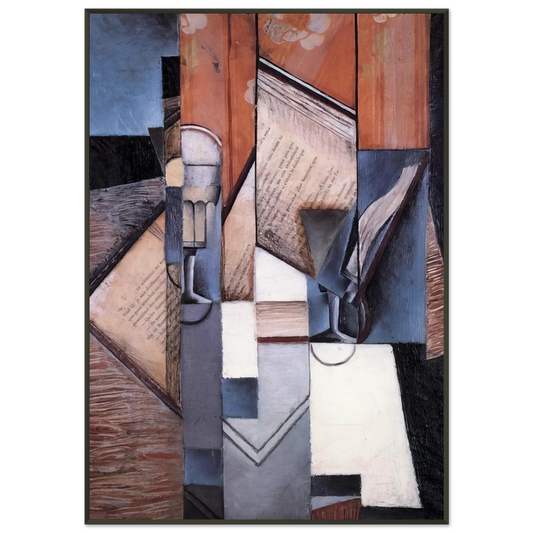 Juan Gris  THE BOOK 1913 Framed Art Print  - Aluminum Frame - 21x29.7 cm / 8x12"