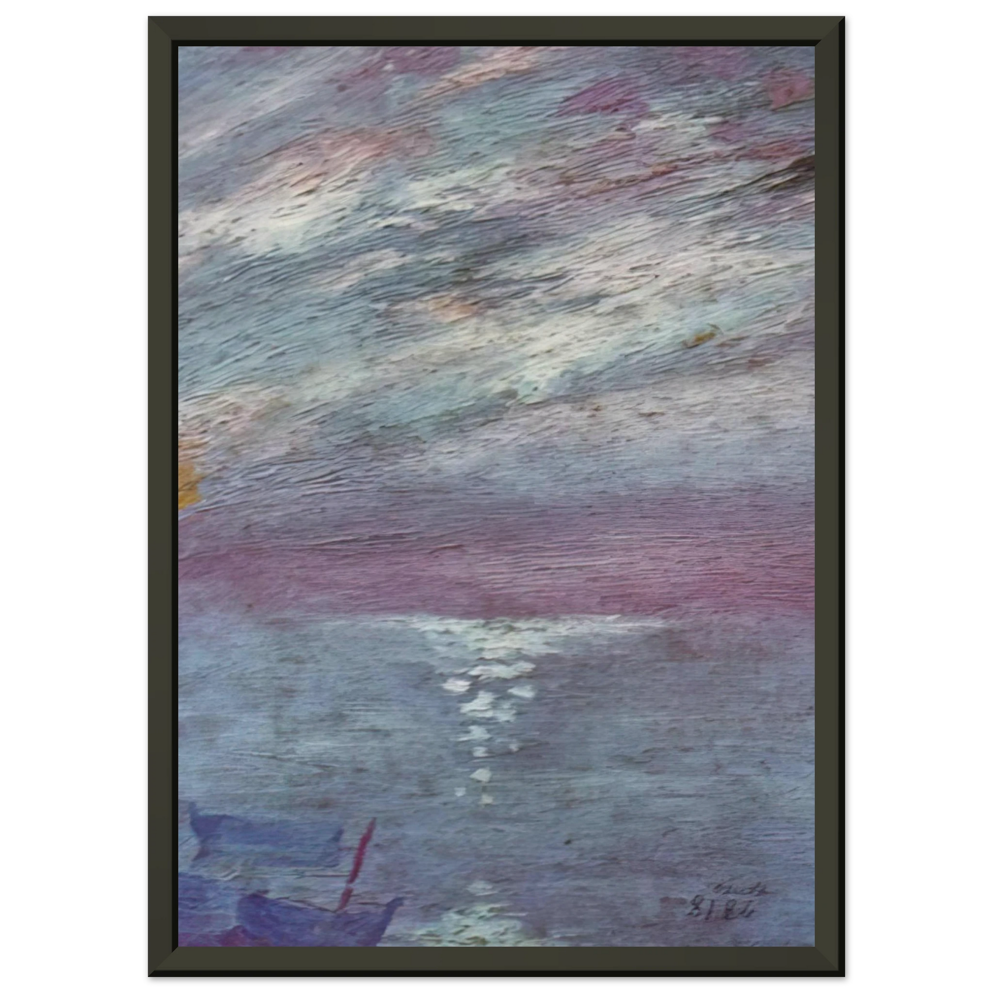 Salvador Dali  MOONLIGHT OVER THE BAY AT CADAQUES Framed Art Print  - Aluminum Frame - 40x50 cm / 16x20 inches