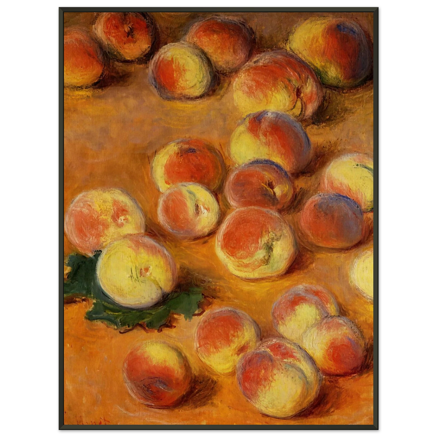 claude monet  Peaches Framed Art Print  - Aluminum Frame - 70x100 cm / 28x40 inches