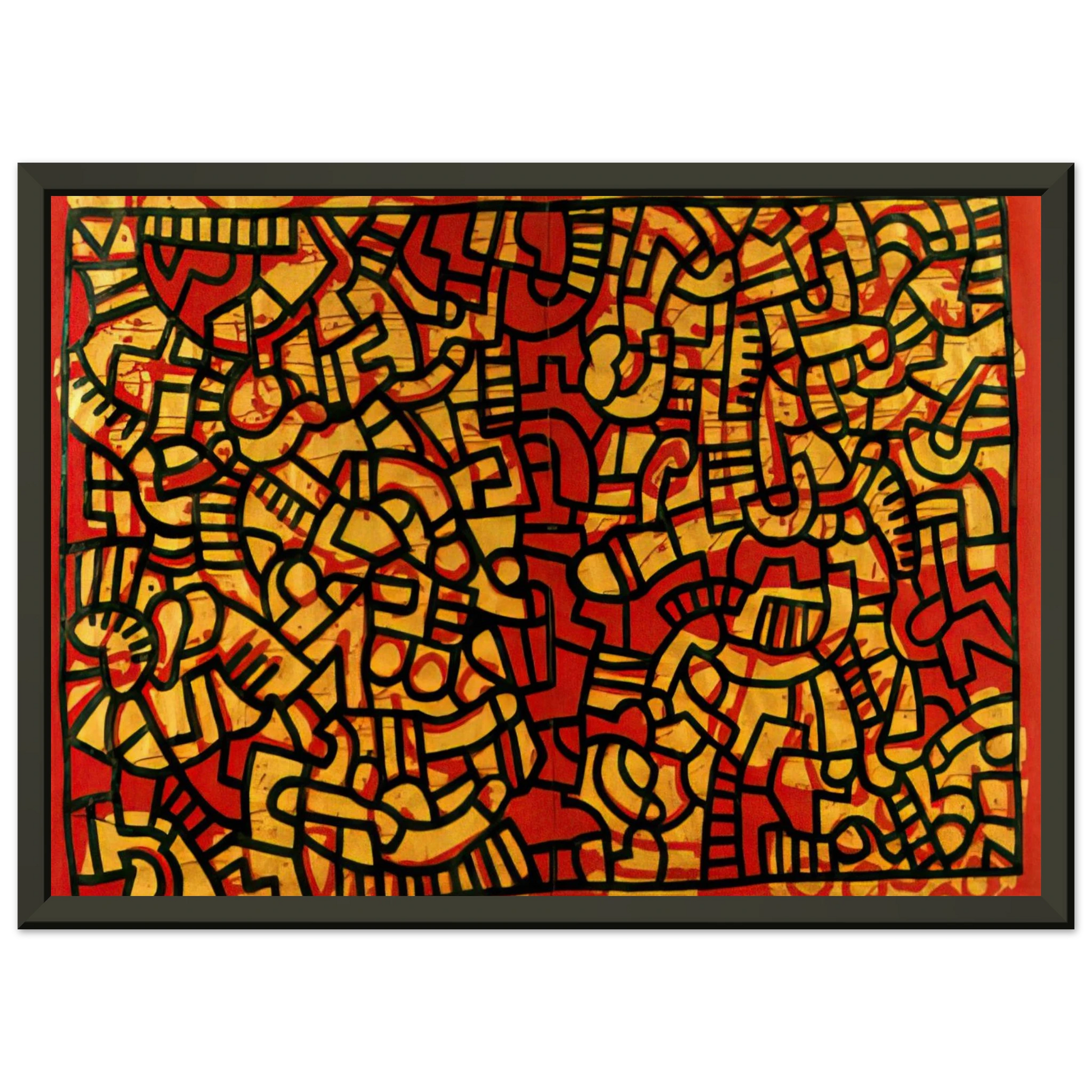 Keith Haring  UNTITLED 1979 Framed Art Print  - Aluminum Frame - 70x100 cm / 28x40 inches