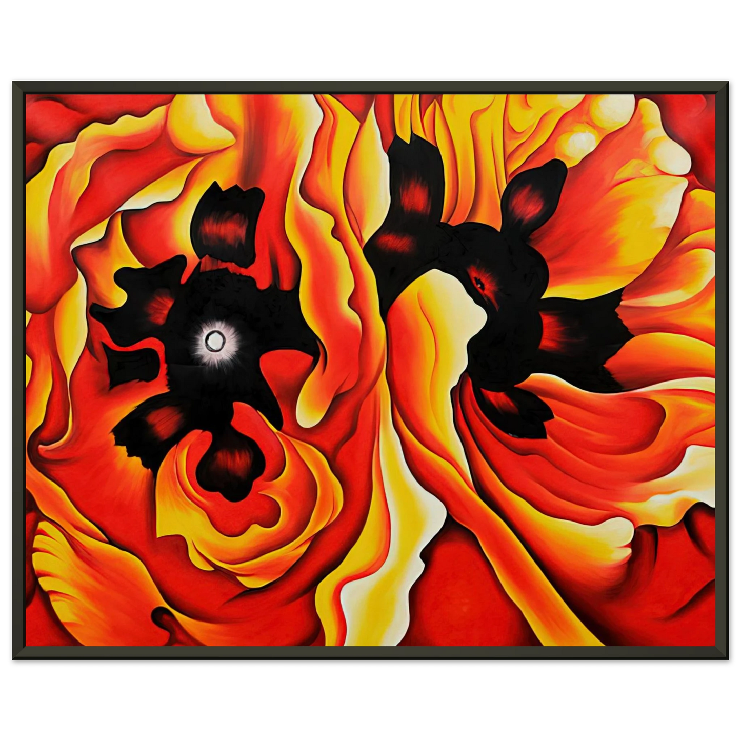 Georgia OKeeffe  Oriental Poppies II Framed Art Print  - Aluminum Frame - 60x80 cm / 24x32 inches