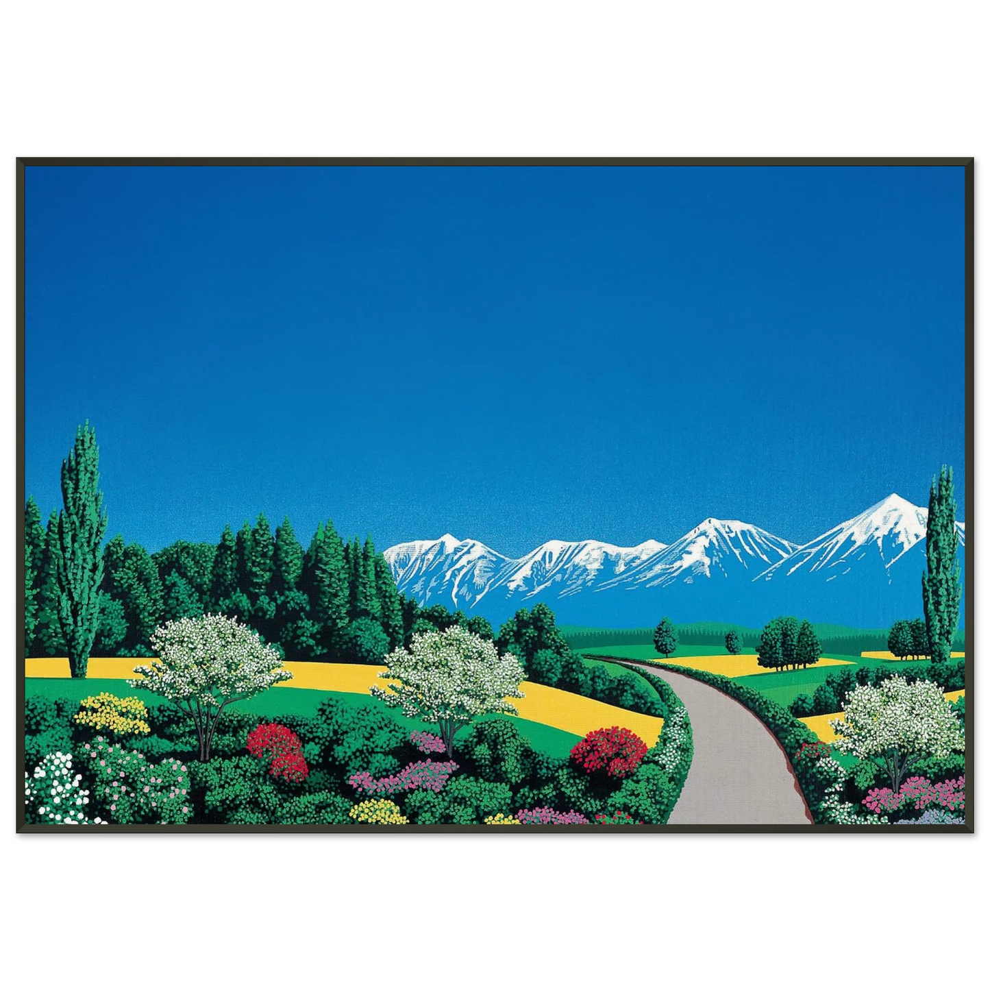Hiroshi Nagai  Elv Alps Framed Art Print  - Aluminum Frame - 21x29.7 cm / 8x12"