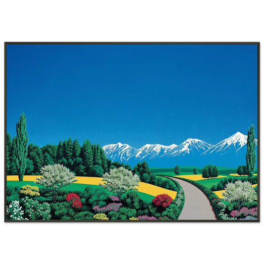 Hiroshi Nagai  Elv Alps Framed Art Print  - Aluminum Frame - 21x29.7 cm / 8x12"
