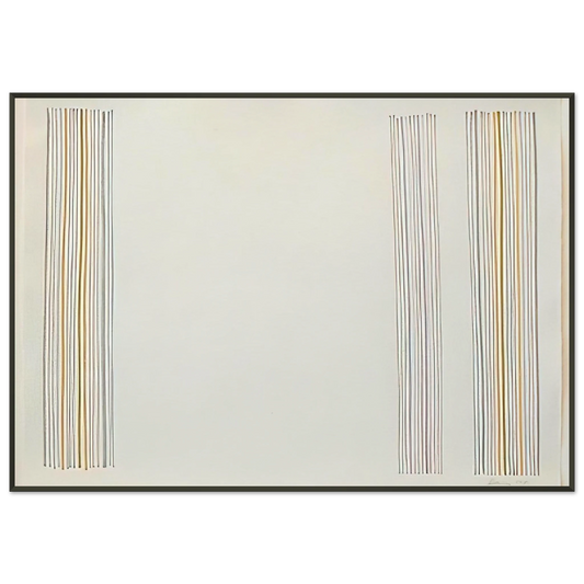 Gene Davis  Untitled  1981 Framed Art Print  - Aluminum Frame - 21x29.7 cm / 8x12"