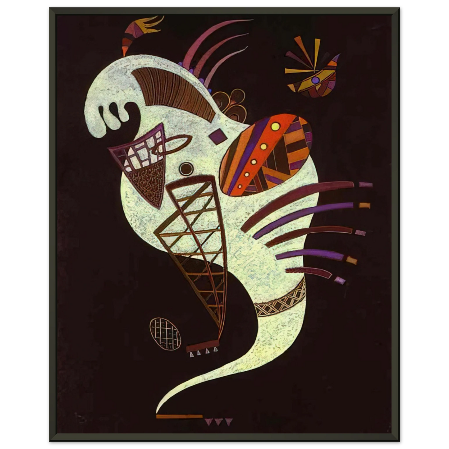 Wassily Kandinsky  WHITE FIGURE 1943 Framed Art Print  - Aluminum Frame - 40x50 cm / 16x20 inches