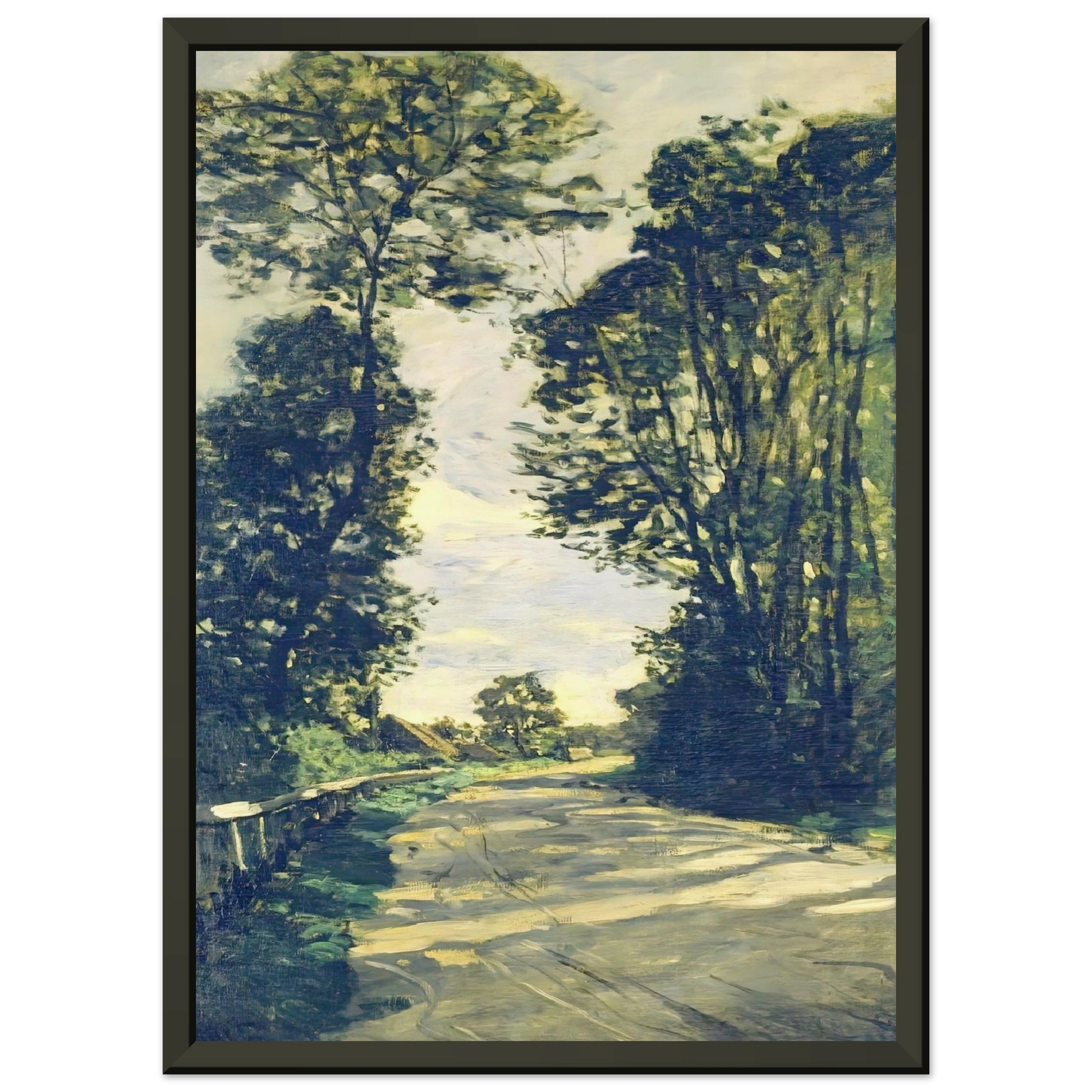 claude monet  Road to the SaintSimeon Farm Framed Art Print  - Aluminum Frame - 40x50 cm / 16x20 inches