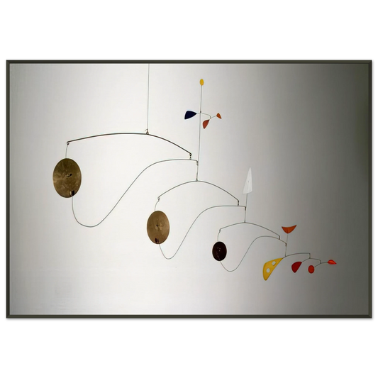 Alexander Calder  TRIPLE GONG 1948 Framed Art Print  - Aluminum Frame - 21x29.7 cm / 8x12"