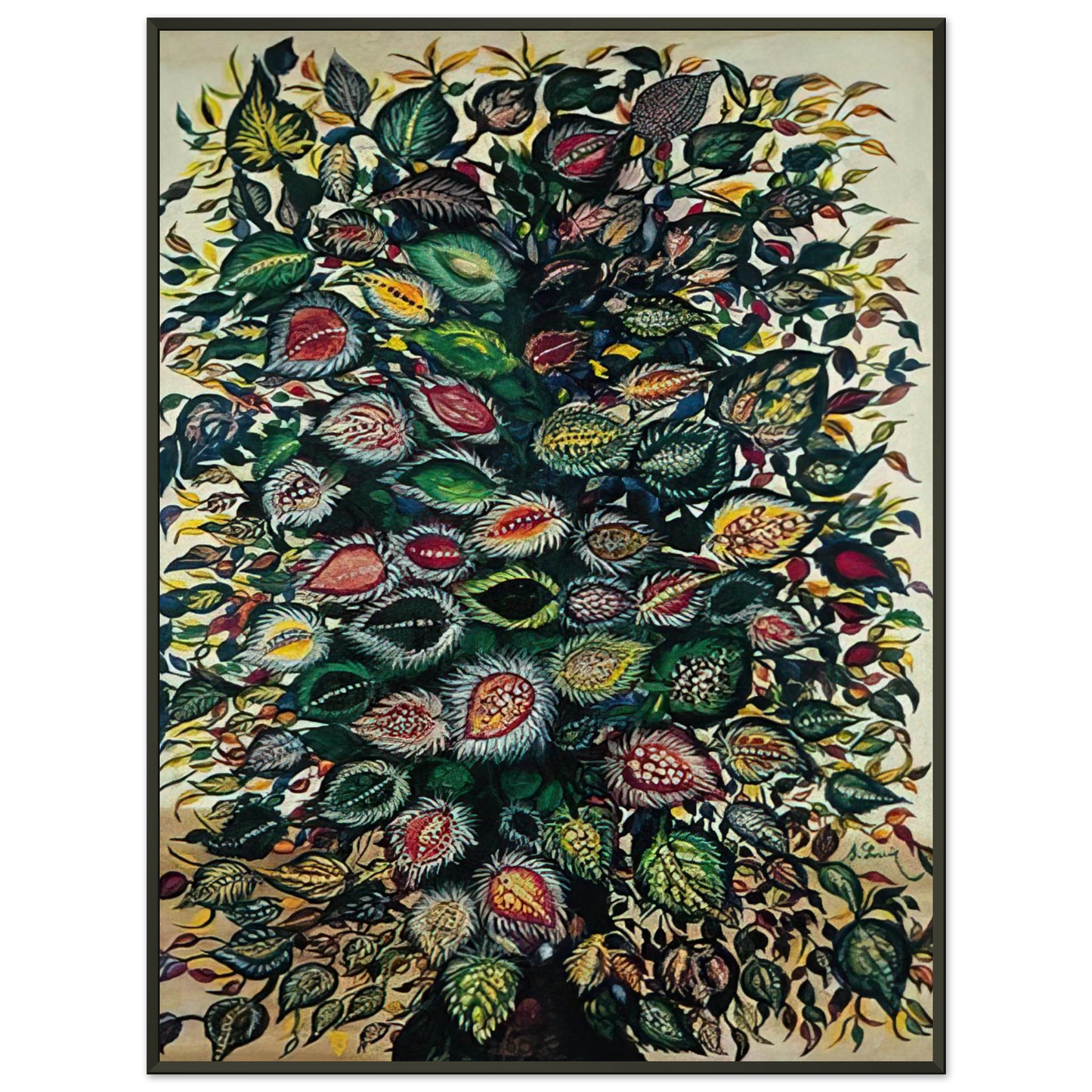Seraphine Louis  Feuilles  1929 Framed Art Print  - Aluminum Frame - 70x100 cm / 28x40 inches