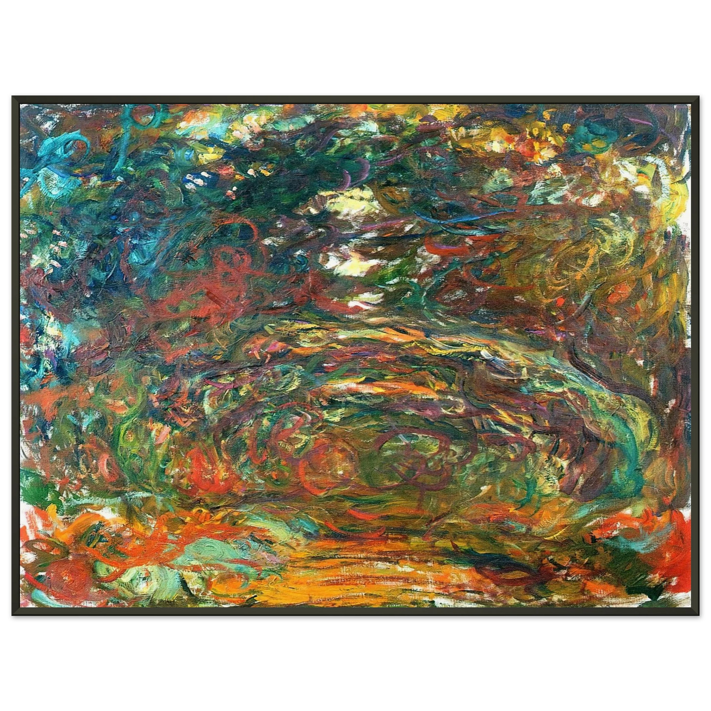 claude monet  Path under the Rose Arches Giverny Framed Art Print  - Aluminum Frame - 60x80 cm / 24x32 inches