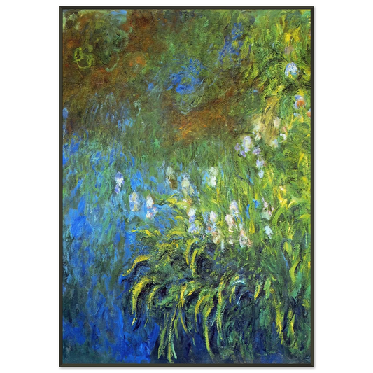 claude monet  Iris at the SeaRose Pond Framed Art Print  - Aluminum Frame - 21x29.7 cm / 8x12"