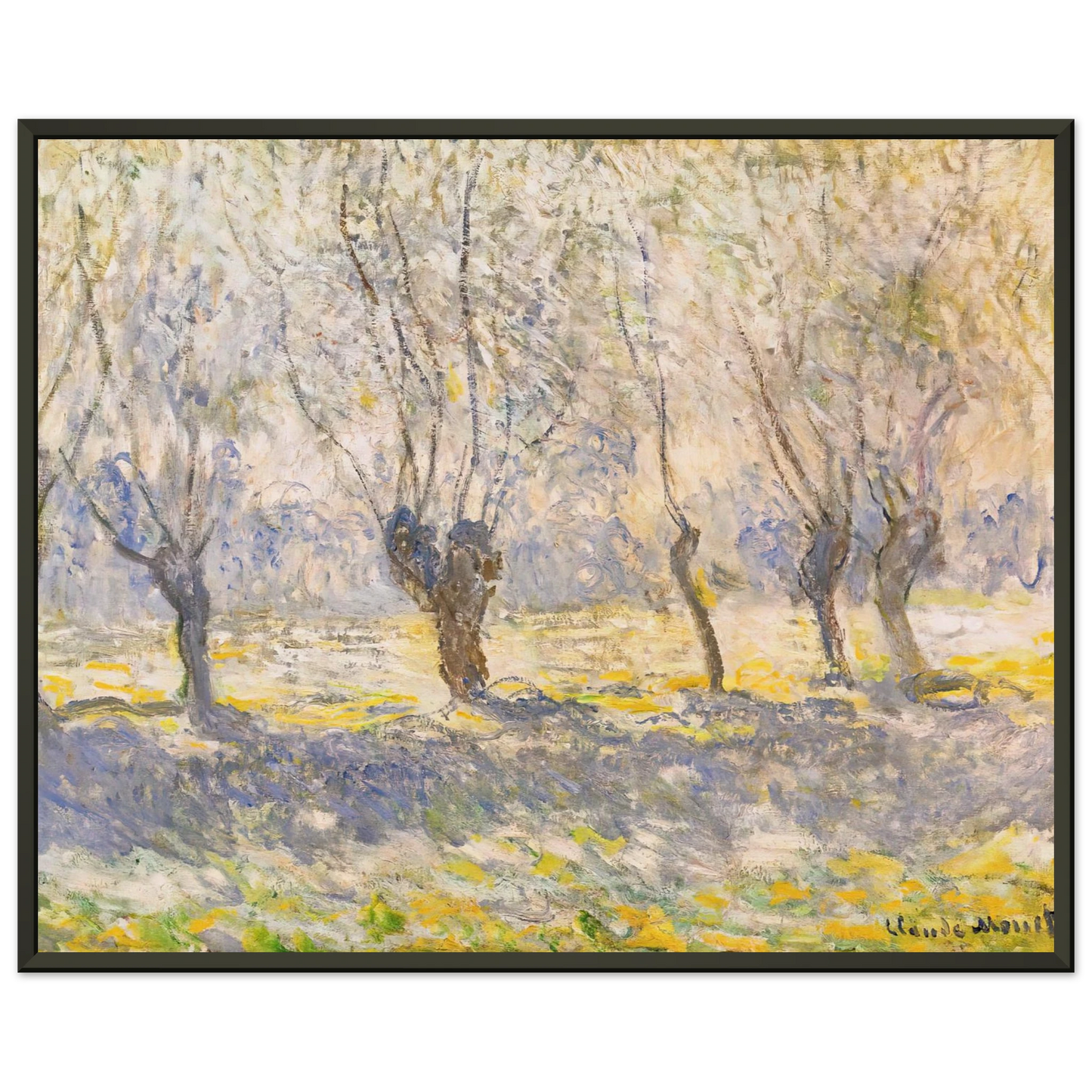 claude monet  Willows Giverny Framed Art Print  - Aluminum Frame - 60x80 cm / 24x32 inches