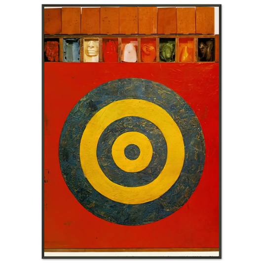 Jasper Johns  TARGET WITH PLASTER CASTS 1955 Framed Art Print  - Aluminum Frame - 21x29.7 cm / 8x12"