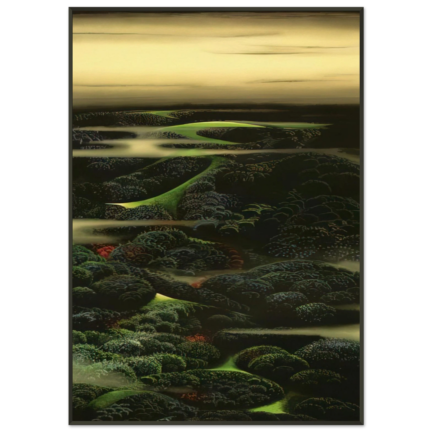 Eyvind Earle  Twilight Framed Art Print  - Aluminum Frame - 21x29.7 cm / 8x12"