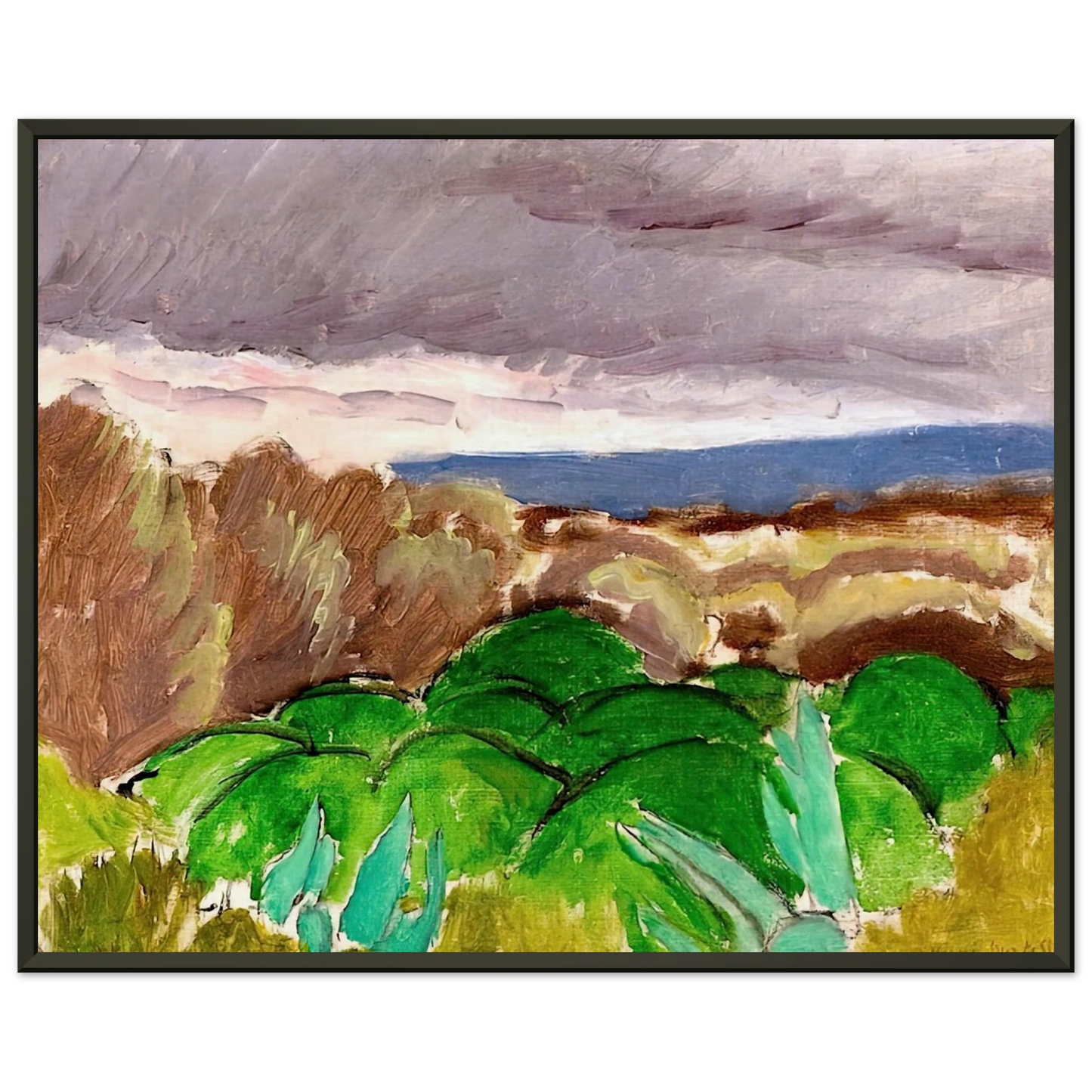 Henri Matisse  CAGNES LANDSCAPE IN STORMY WEATHER 1917 Framed Art Print  - Aluminum Frame - 70x100 cm / 28x40 inches
