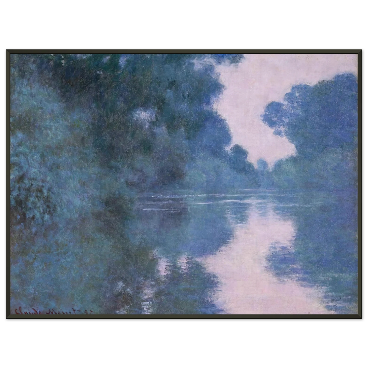 claude monet  Morning on the Seine near Giverny 02 Framed Art Print  - Aluminum Frame - 60x80 cm / 24x32 inches