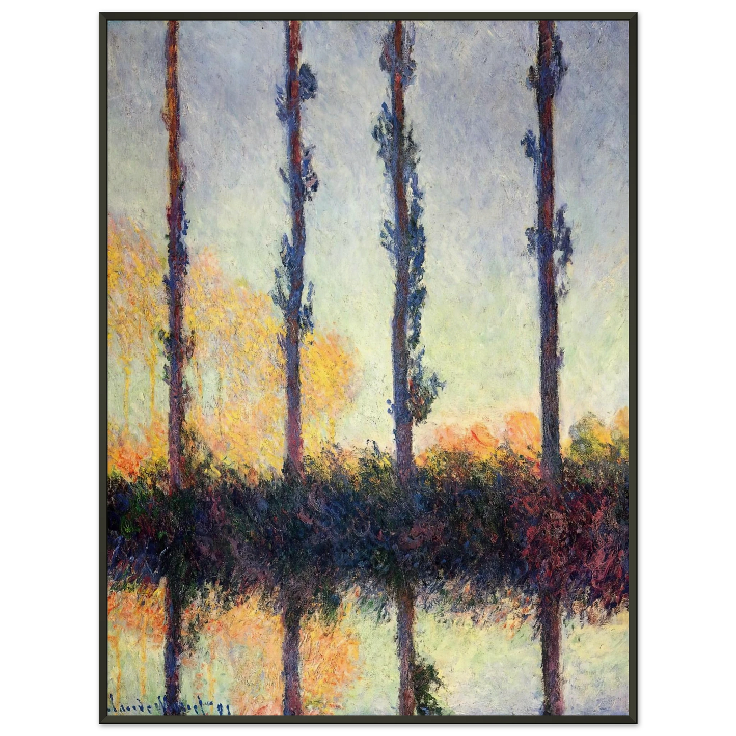 claude monet  Poplars Four Trees Framed Art Print  - Aluminum Frame - 60x80 cm / 24x32 inches