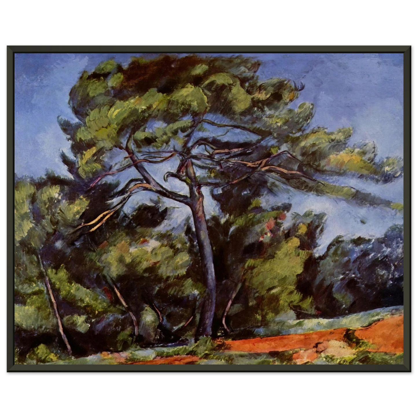 Paul Cezanne  The Great Pine Framed Art Print  - Aluminum Frame - 40x50 cm / 16x20 inches