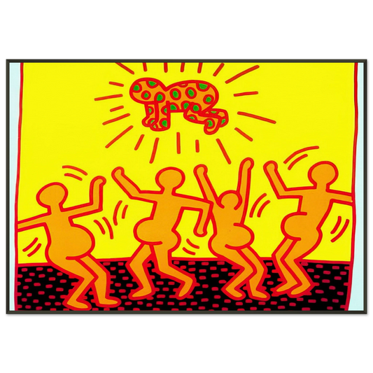 Keith Haring  UNTITLED 1983 1 Framed Art Print  - Aluminum Frame - 21x29.7 cm / 8x12"