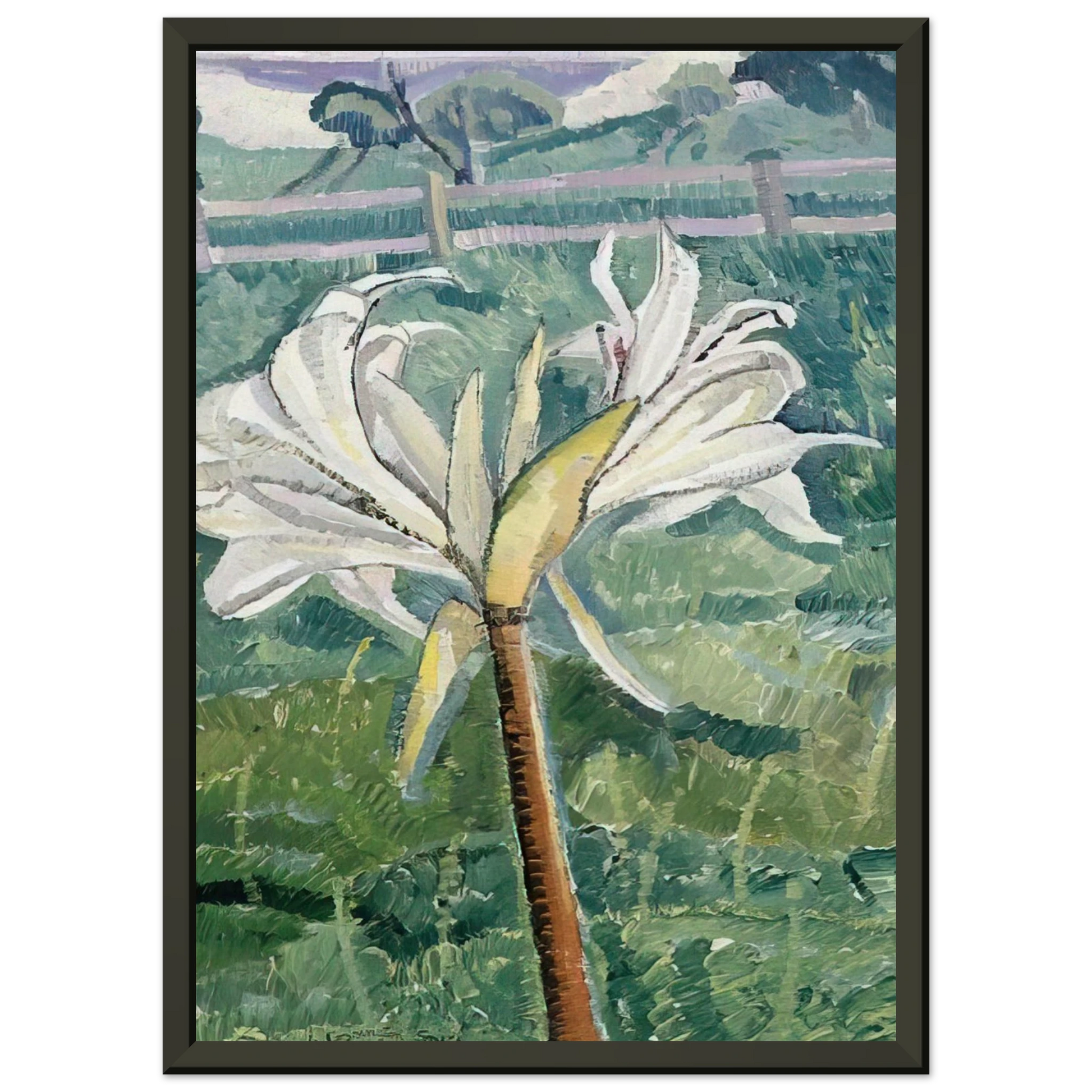 Grace Cossington Smith  Lily growing in a field by the sea  1927 Framed Art Print  - Aluminum Frame - 70x100 cm / 28x40 inches