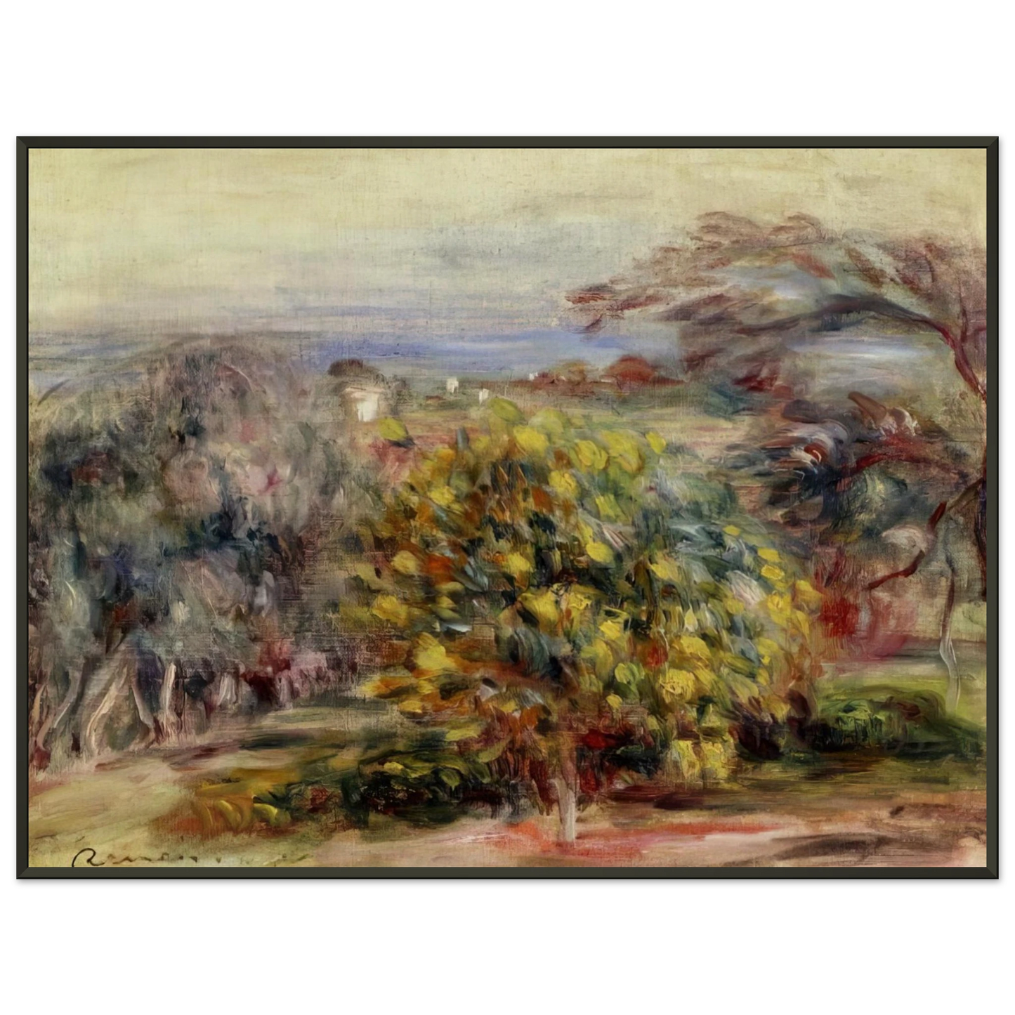 PierreAuguste Renoir  Landscape at Collettes Framed Art Print  - Aluminum Frame - 70x100 cm / 28x40 inches