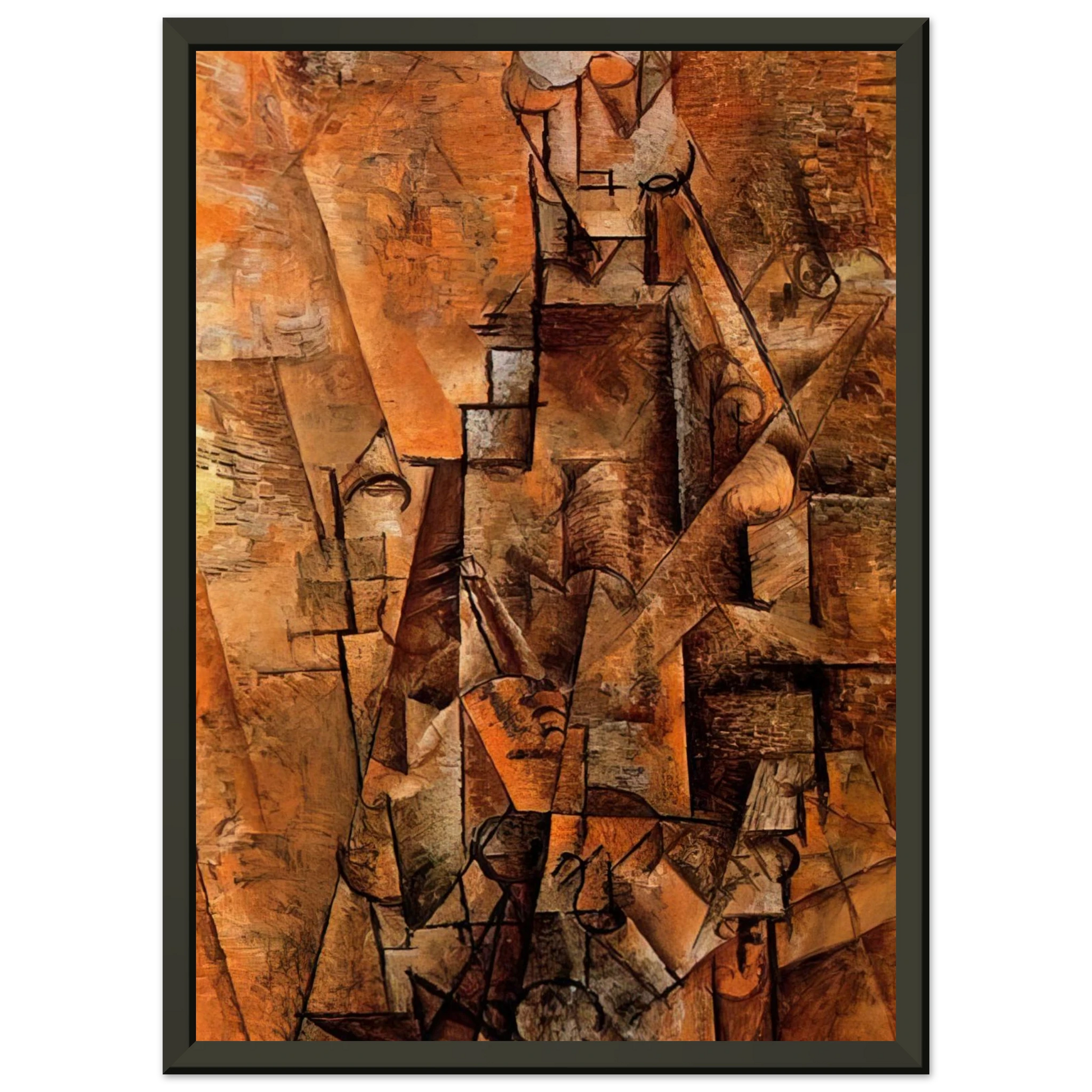 Pablo Picasso  Clarinetist  1911 Framed Art Print  - Aluminum Frame - 40x50 cm / 16x20 inches