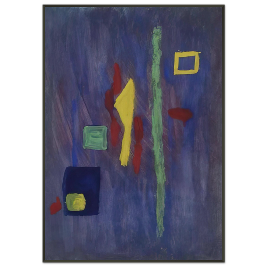 Barnett Newman  Untitled  Red Yellow and Green Forms on a Purple Ground  Framed Art Print  - Aluminum Frame - 21x29.7 cm / 8x12"