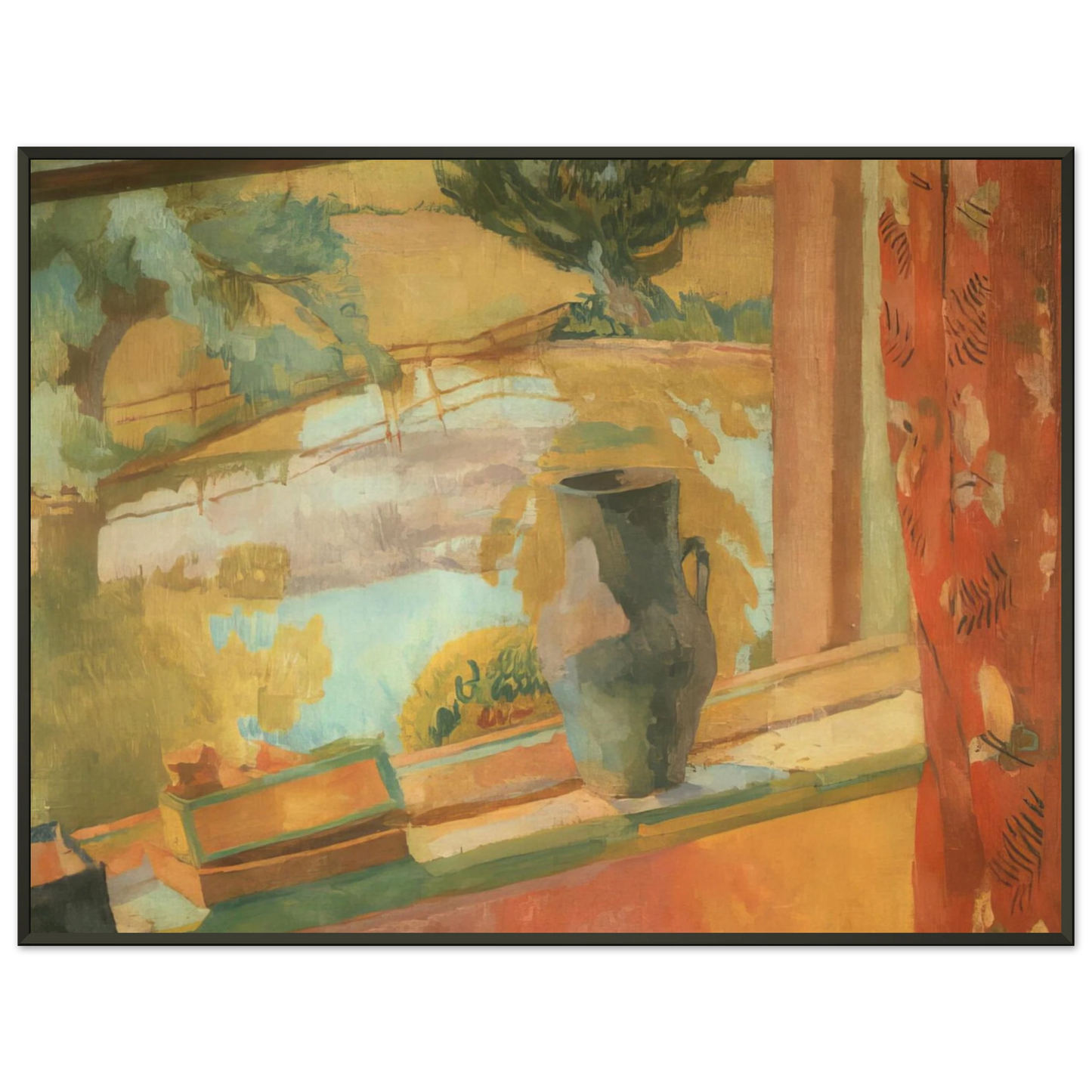 Vanessa Bell  VIEW OF THE POND AT CHARLESTON 1919 Framed Art Print  - Aluminum Frame - 60x80 cm / 24x32 inches