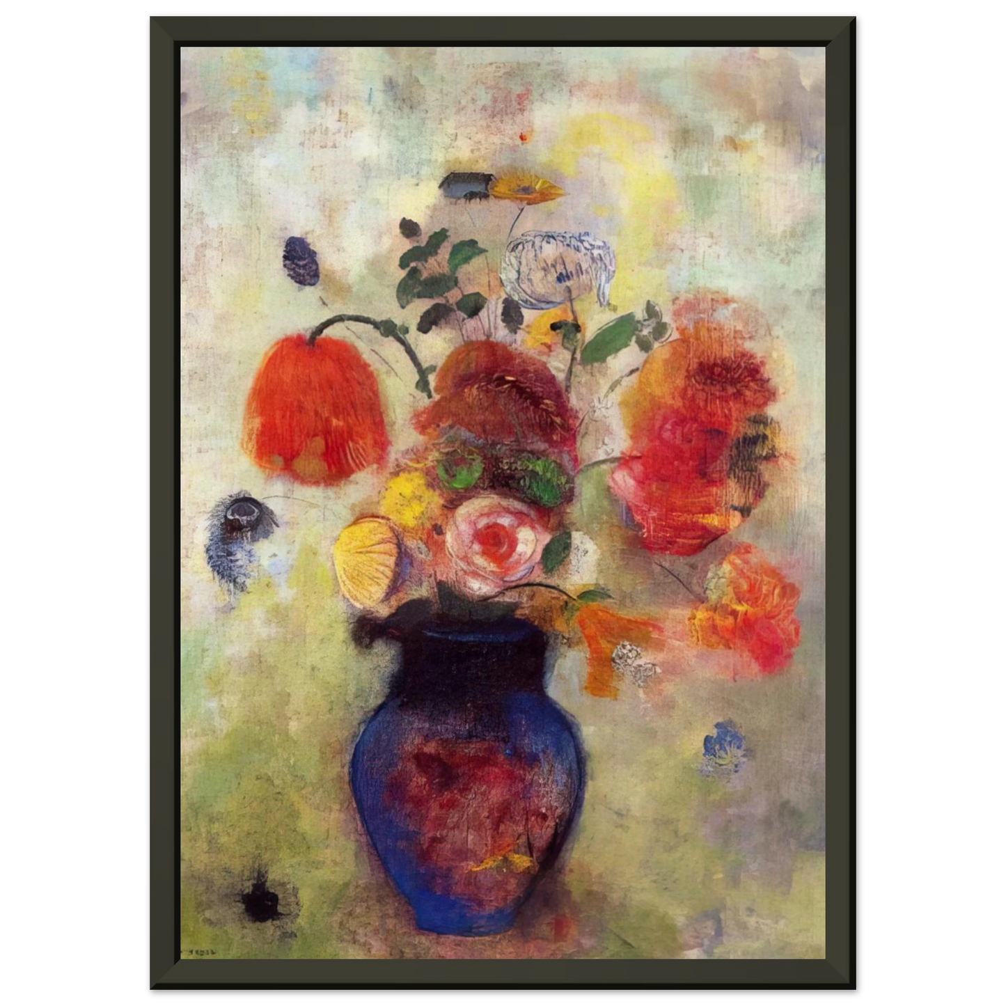 Odilon Redon  BOUQUET OF FLOWERS 3 Framed Art Print  - Aluminum Frame - 70x100 cm / 28x40 inches