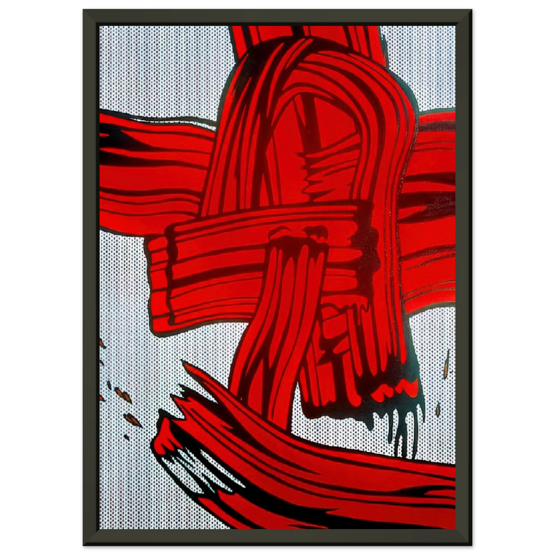 Roy Lichtenstein  RED PAINTING BRUSHSTROKE 1965 Framed Art Print  - Aluminum Frame - 40x50 cm / 16x20 inches