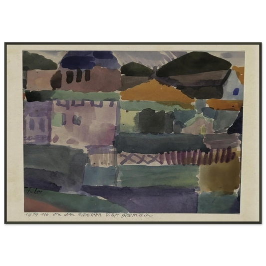 Paul Klee  IN THE HOUSES OF ST GERMAIN 1914 Framed Art Print  - Aluminum Frame - 21x29.7 cm / 8x12"