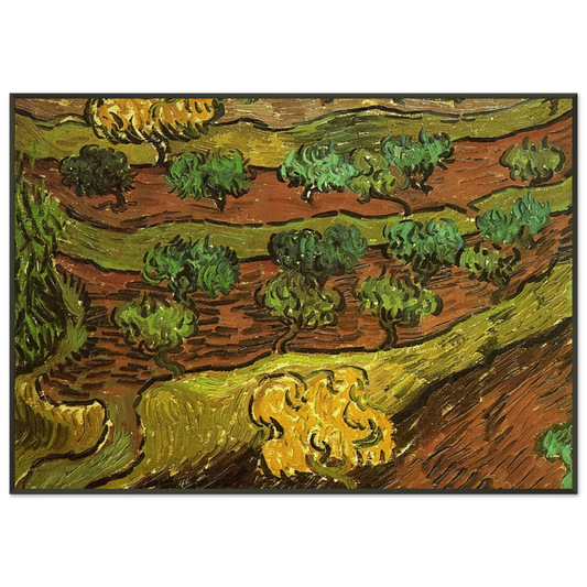 Vincent van Gogh  Olive Trees against a Slope of a Hill Framed Art Print  - Aluminum Frame - 21x29.7 cm / 8x12"