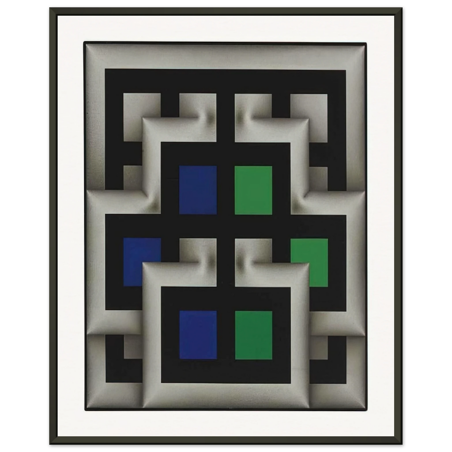Omar Rayo  Sararas XX  1981 Framed Art Print  - Aluminum Frame - 60x80 cm / 24x32 inches