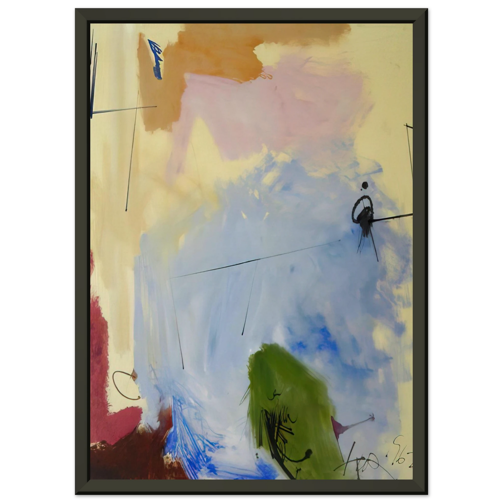 Hassel Smith  At Miss Webbs  1963 Framed Art Print  - Aluminum Frame - 60x80 cm / 24x32 inches