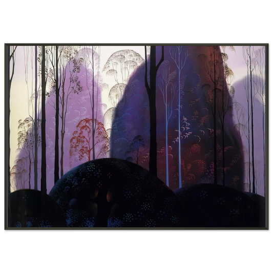 Eyvind Earle  Mauve Redand Purple Framed Art Print  - Aluminum Frame - 21x29.7 cm / 8x12"